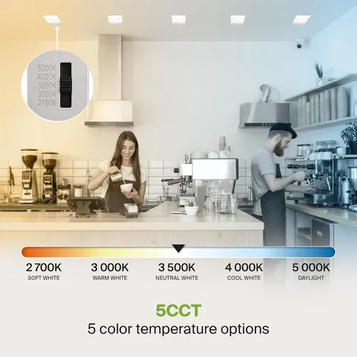 Miniatura 4 de ASD - Lámpara de techo empotrable LED sin bordes de 2 pulgadas, descendente sin lata con caja de conexiones, 5CCT seleccionable 2700K-5000K, 8W 636