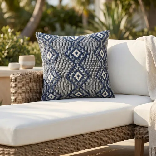 Miniatura 18 de Fab Habitat Almohada de plástico reciclado prémium para exteriores, impermeable, resistente a la decoloración, a rayas, patio, porche, terraza