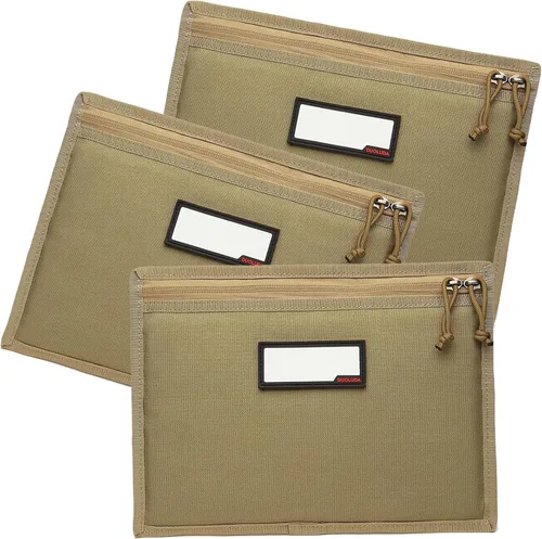 Paquete de 3 fundas para pistola, funda suave para pistola táctica, bolsa de almacenamiento para caza, campo de tiro, deportes, 4 parches de Caqui