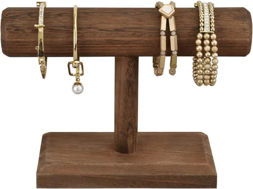 Miniatura 3 de Mostrador de pulseras hecho de madera con diseño antiguo marca Ikee 7 78" largo x 2 78" profundidad x 5 12" altura