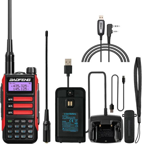 Miniatura 28 de BAOFENG Walkie Talkie UV-16R USB-C 10W con cable de programación Radio bidireccional impermeable de largo alcance de doble banda Radio portátil