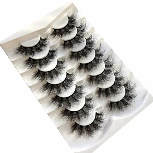 Miniatura 145 de Pooplunch - Pestañas postizas finas de visón sintético, estilo ojo de gato, naturales, cruzadas, tipo racimo, efecto 8D de volumen, tiras