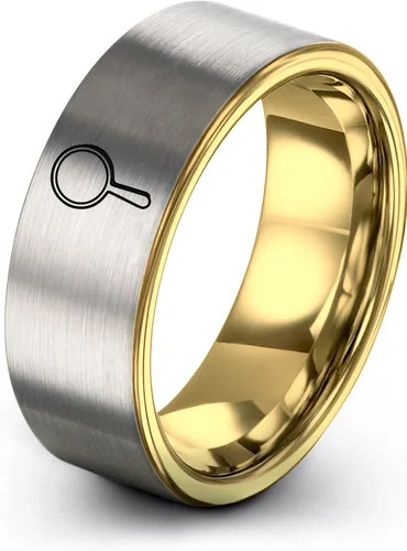 Regalo para fanático estético vintage, anillo de espejo de mano, 0.315 in, pulido pulido, tungsteno, aniversario, boda, grabado personalizado,