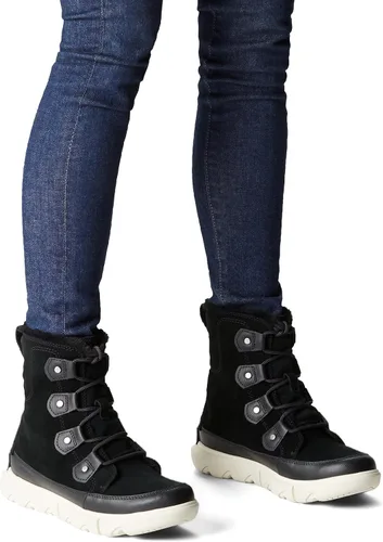 Miniatura 6 de SOREL Explorer II Joan - Botas de piel sintética para mujer, botas de ante impermeables, Black Fawn, 9