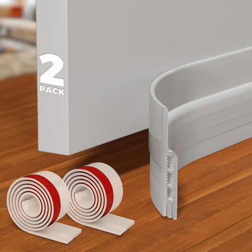 Miniatura 10 de Holikme Tapón de puerta para puertas, rollos y tiras para debajo de la puerta, bloqueador de corrientes de aire, aislante, tapón de ruido, adhesivo