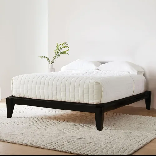 Miniatura 11 de Main + Mesa Yume - Cama moderna de plataforma de madera maciza con carpintería japonesa, acabado negro, tamaño Queen