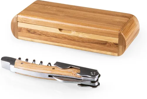 LEGACY - una marca Picnic Time Elan Deluxe sacacorchos en caja de bambú, kit de abridor de sacacorchos estilo camarero de acero inoxidable, caja de