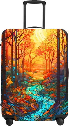 Miniatura 18 de URBEST Funda protectora para maleta, antiarañazos y suciedad, Otoño de vidrieras