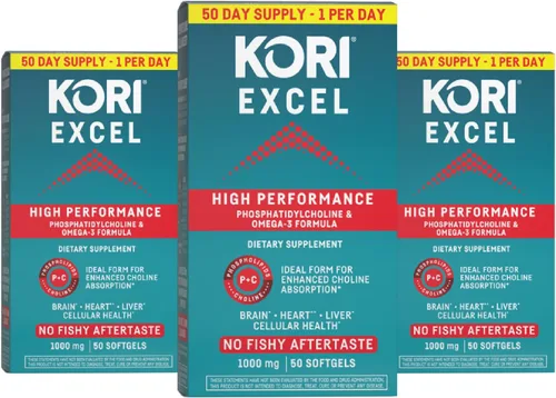 Miniatura 10 de Kori Krill Excel Krill Oil 1000mg Suplementos con EPA y DHA, fórmula de PC de alto rendimiento para máxima absorción, fuente sin OMG, 50 cápsulas