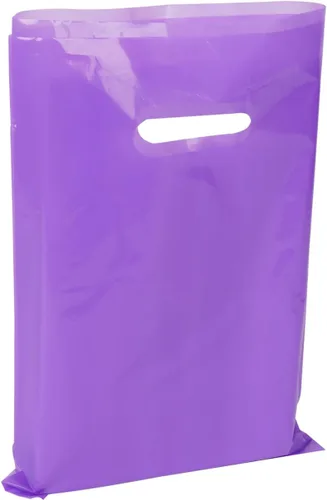 Miniatura 28 de ysmile Pequeña bolsa de compras de plástico negro con asa para pequeñas empresas Bolsa de plástico de mercancía troquelada bolsa de polietileno 100