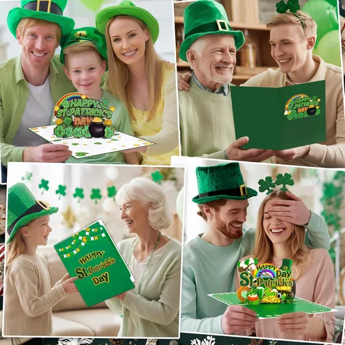 Miniatura 4 de GREETING ART Paquete de 2 tarjetas del día de San Patricio para inspiración, tarjetas de agradecimiento a los empleados, tarjeta de feliz día de San