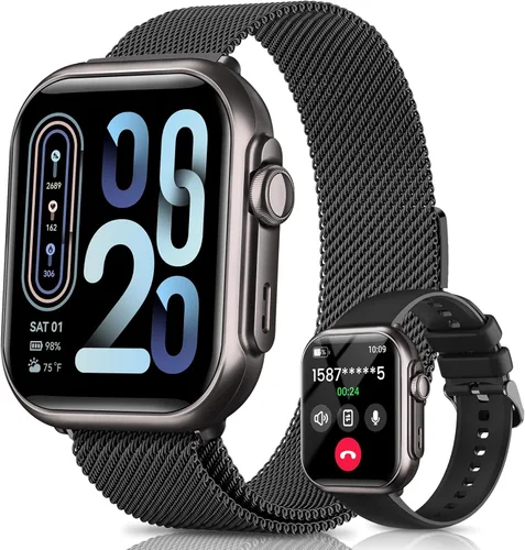 Reloj inteligente para mujer para iPhone Android: 1.85 "Smartwatch con marca/respuesta de llamada de sueño, frecuencia cardíaca SpO2, monitor de