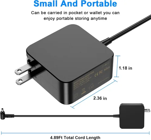 Miniatura 4 de Cargador adaptador de CA de 45 W 33 W para ASUS AD883J20 X540S X540L Q504U Q302L Q405U C300M E402MA Q200E R540N X200CA X541N ZenBook UX305 Vivobook