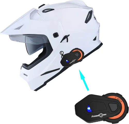 Miniatura 12 de 1Storm Dual Sport Motocross Off Road Casco de cara completa con visera doble: HF802