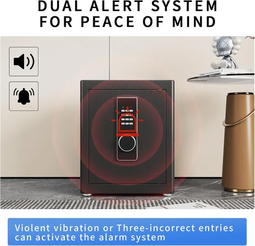 Miniatura 5 de Caja fuerte, seguridad para el hogar de 2.0 pies cúbicos con bolsa impermeable ignífuga, caja fuerte con teclado electrónico digital, caja fuerte