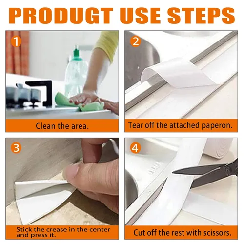 Miniatura 6 de Cinta de calafateo blanca impermeable para baño, sellado autoadhesivo para fregadero de cocina, baño, ventana, ducha, inodoro, pared de bañera