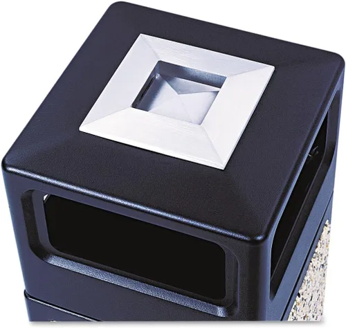 Miniatura 50 de Safco Products Canmeleon - bote de basura para interiores y exteriores, con tapa abierta, color negro, cinco paneles acanalados, capacidad de 30