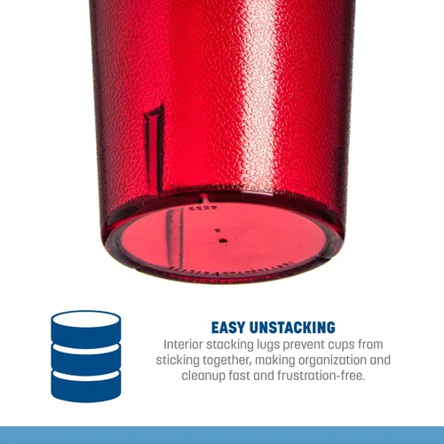 Miniatura 4 de Vaso de plástico CFS Stackable™, 32 onzas, rubí (paquete de 24)