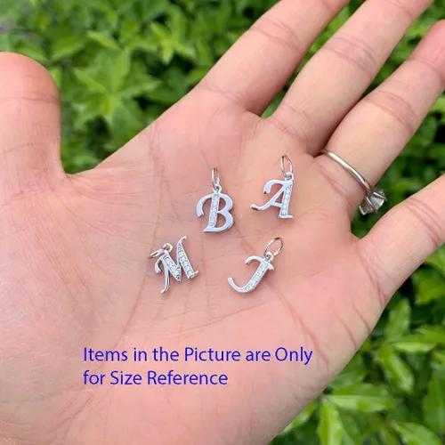 Miniatura 4 de Adabele Auténtica plata de ley brillante A-Z 26 letras pequeñas del alfabeto con circonita cúbica, colgante de diamantes de imitación resistente al