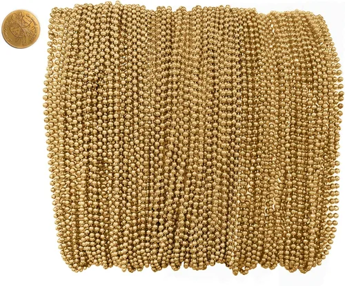 Miniatura 16 de THE MARDI GRAS KREWE - Cuentas de Mardi Gras – 144 piezas, 12 docenas, collares de cuentas surtidos de 33 pulgadas y 0.276 in con doblón, recuerdos