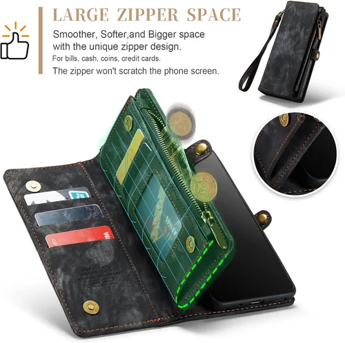 Miniatura 4 de Asuwish Funda de teléfono para Samsung Galaxy S20 Glaxay S 20 5G UW 6.2 pulgadas con cremallera, funda desmontable con protector de pantalla de Negro