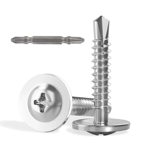 VGBUY 170 tornillos autoperforantes para metal, tornillos autorroscantes de chapa metálica de acero inoxidable 410 #10 x 3/4 pulgadas, tornillos