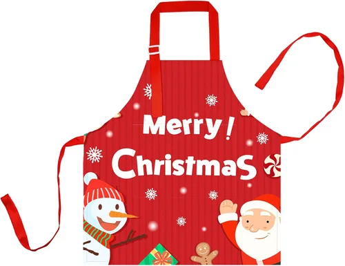 Delantal para niños y niñas, delantal de cocina ajustable para chef con bolsillo para cocinar hornear arte pintar jardinería Navidad