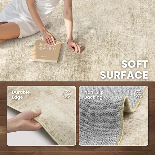 Miniatura 8 de zesthome Alfombras de 5 x 7 pulgadas - Alfombra lavable resistente a las manchas, alfombras modernas abstractas para sala de estar, dormitorio