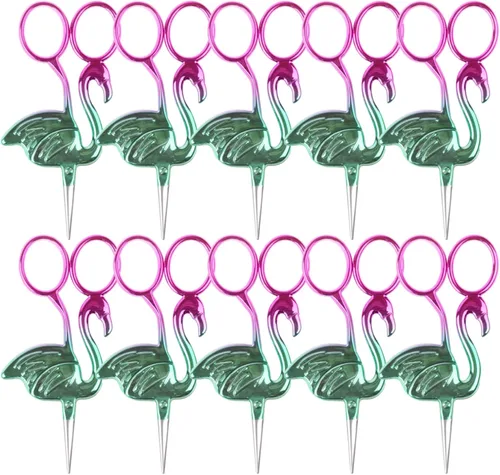 Miniatura 34 de JubileeYarn - Tijeras para bordar, diseño de flamenco, color rosa, 1 par Rosa flamenco