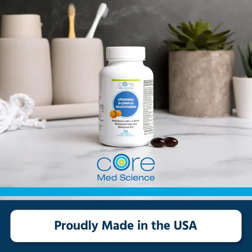 Miniatura 6 de Core Med Science Complejo B multivitamínico metilado liposomal, 90 cápsulas blandas - Suplemento vitamínico del complejo súper B activo sin OMG