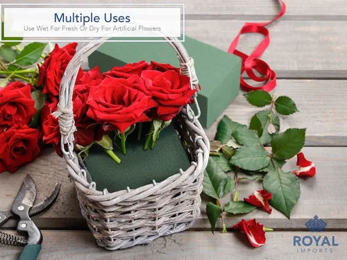 Miniatura 2 de Paquete de 2 bloques de espuma floral (9 x 4.3 x 3.1 pulgadas) para arreglos florales, espuma de floristería húmeda y seca para flores frescas