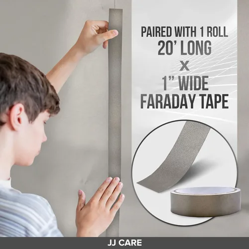 Miniatura 6 de JJ CARE Tela Faraday [tela Faraday de 44 pulgadas x 20 pies + cinta Faraday de 6.6 yardas de largo + instrucciones] - Tela de grado militar