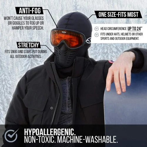 Miniatura 4 de Self Pro Balaclava Ski Mask - Face Mask for Men Women - Cold Weather Gear for Skiing Snowboarding Motorcycle Riding