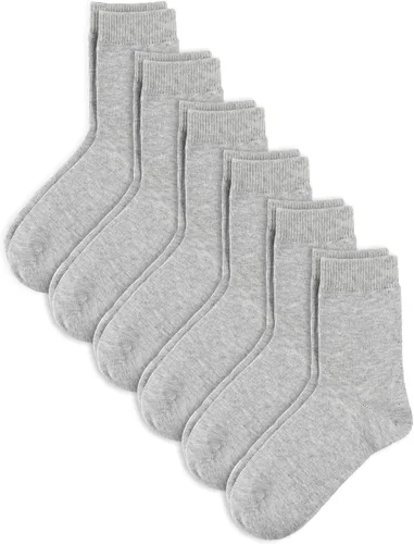 Miniatura 12 de COTTON DAY Calcetines unisex de algodón suave para niños y niñas, con puntera sin costuras, color negro, blanco, gris, azul marino, paquete de 6