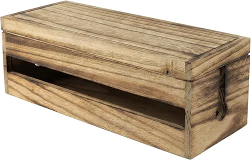 Miniatura 6 de Changsuo Caja organizadora de cables de madera, caja organizadora de cables para cable de extensión, protector de sobretensiones, organizador