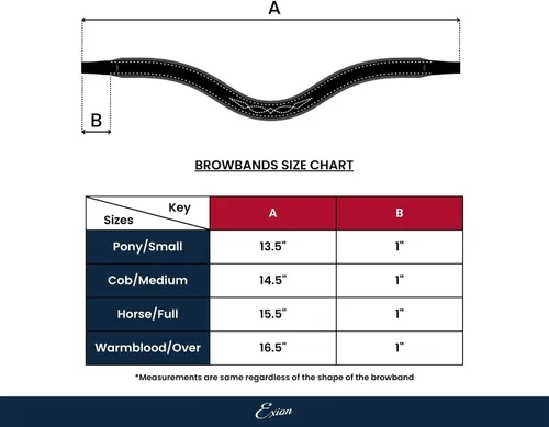 Miniatura 3 de Exion Curved Crystal Browband for Horses – Soft Padded Bling English Bridle Brow Band Dressage, Show, Jumping Black, Brown