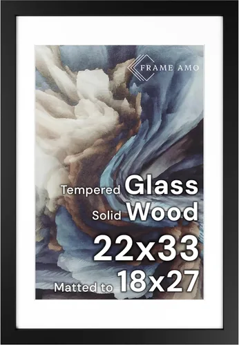 Miniatura 169 de Frame Amo Marco de póster de madera maciza de 13 x 19 pulgadas, color natural, tapete blanco para imagen de 11 x 17 pulgadas, parte frontal