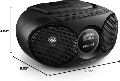 Miniatura 2 de Philips Reproductor de CD portátil Boombox Radio Reproductor de CD Combo para el hogar, altavoces de sonido estéreo y compatible con MP3/CD-R/RW