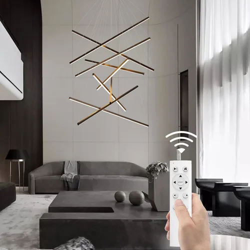 Miniatura 10 de JAYMP Candelabros LED modernos, lámpara colgante regulable para techo alto, sala de estar, comedor, escalera, restaurante, Sputnik, lámpara colgante