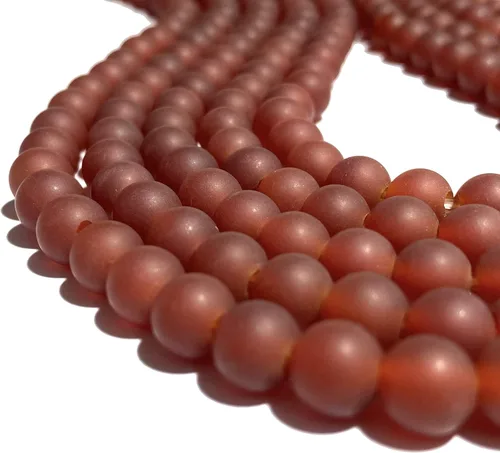 Miniatura 2 de ABCGEMS (agujero grande de 0.079 pulgadas, mate, no encerado) cuentas de cornalina de arándano madagasquino