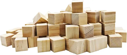 Miniatura 4 de MUXGOA Cubos de madera, paquete de 100 bloques de madera sin terminar para manualidades, bloques cuadrados de madera de 3/4 pulgadas