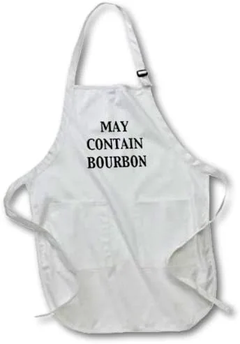 Miniatura 2 de 3dRose May Contain Bourbon - Delantal de longitud completa, 22 x 30 pulgadas, blanco, con bolsillos (apr_149797_1)