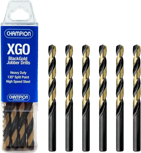 Miniatura 4 de Champion Herramienta de corte Heavy Duty BlackGold Jobber Brocas, punto de división de 135 grados: XGO-1/2 (6 piezas por paquete)-HECHO EN EE. UU