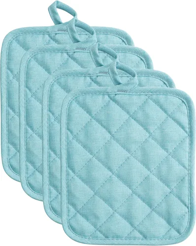 American Linen Porta ollas, almohadillas calientes, almohadillas de mesa para cocina y mesa de comedor, porta ollas resistente al calor y