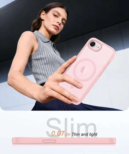 Miniatura 540 de FNTCASE Funda para iPhone 17 Pro: Fundas delgadas translúcidas de color azul claro compatibles con MagSafe, protección completa de la cámara