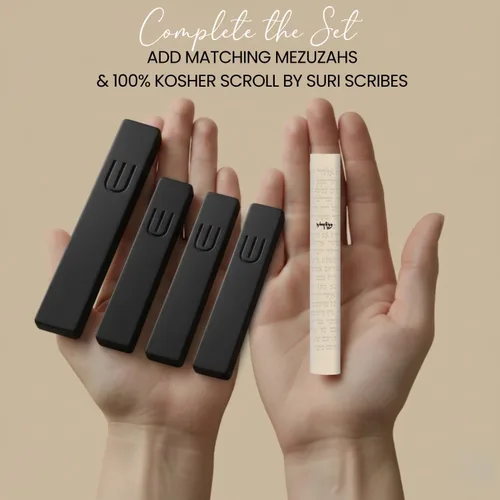 Miniatura 8 de SURI Mezuzah para puerta con pergamino - Funda moderna de mezuzá de 6 pulgadas con desplazamiento no Kosher incluido, se adapta a rollos de hasta 5