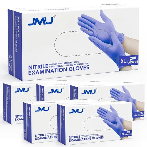 Miniatura 16 de JMU Guantes negros de nitrilo a granel mediano, caja de 1200, 3.5 mil, sin látex sin polvo