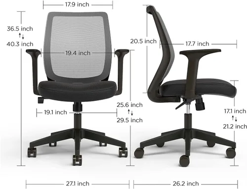 Miniatura 2 de Staples Silla ergonómica de malla, ergonómica, altura ajustable, giratoria