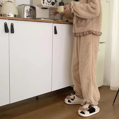 Miniatura 7 de Fuzzy Cow Slippers for Women Men, Cute Cotton Animals House Shoes Fluffy Plush Slippers for Girls Indoor Living Room Bedroom