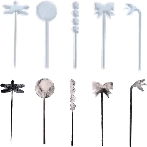 Miniatura 9 de 3 moldes de resina para colgantes, moldes de joyería de resina de silicona, kit de fabricación de aretes, moldes de silicona con llaveros, anillos